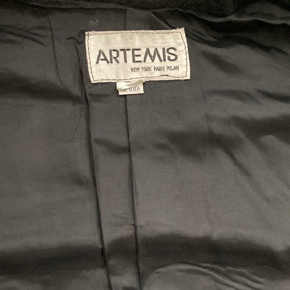 Artemis Black Leather Jacket Coat Sz M - Picture 9 of 9